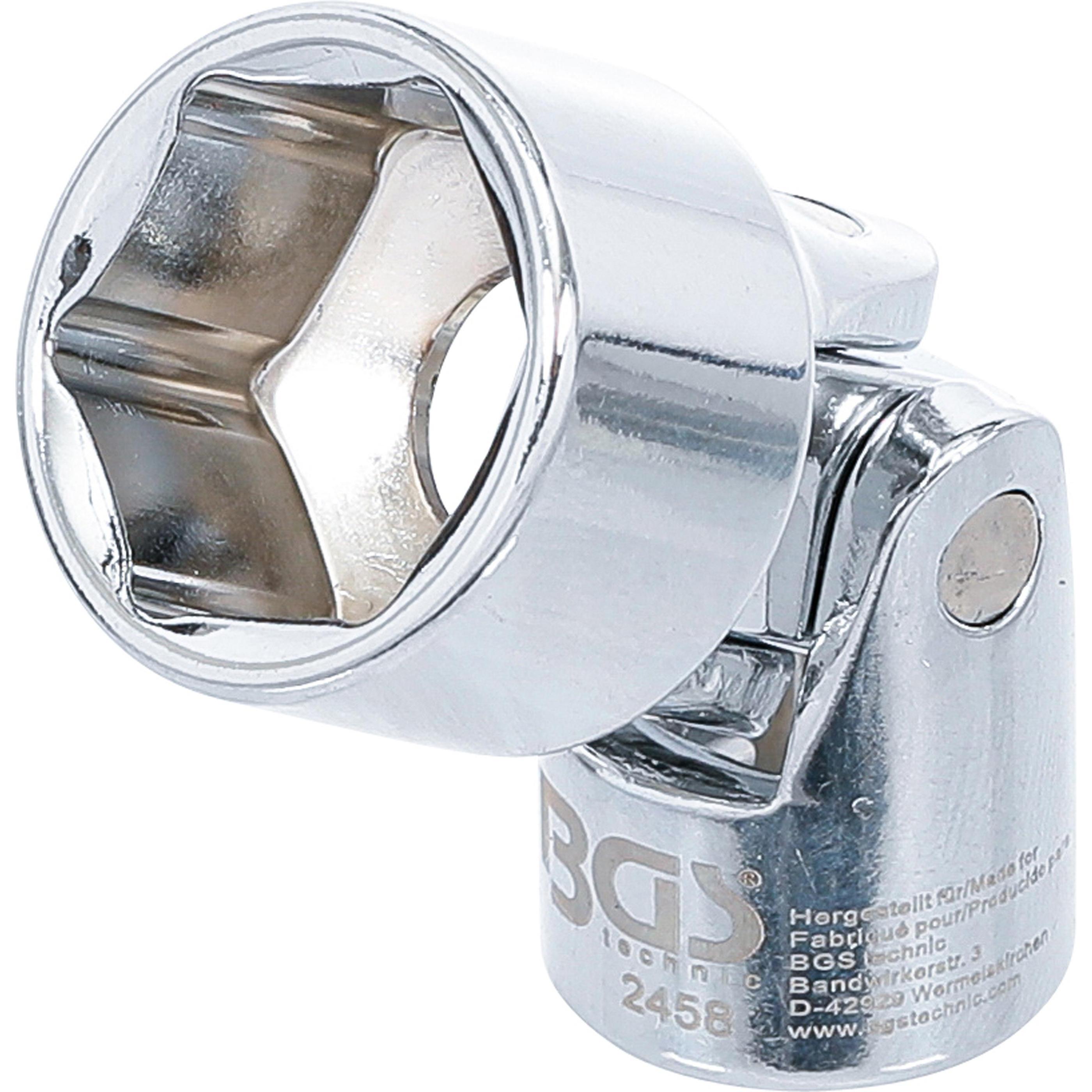 Thumbnail - BGS, Steckschlüssel + Stecknuss, Kardangelenk-Einsatz Sechskant Antrieb Innenvierkant 10 mm (3/8") SW 18 mm (18 mm)