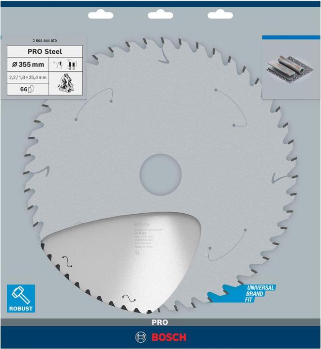 Produktbild Bosch Professional Zubehör PRO Steel Kreissägeblatt, 355 x 2,2 x 25,4 mm, T66