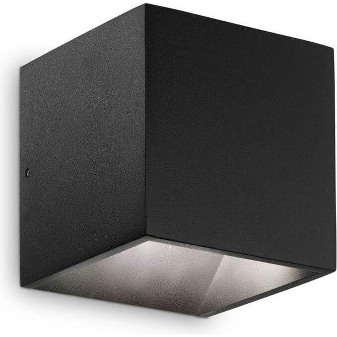 Ideal lux, Gartenbeleuchtung, RUBIK LED Wandleuchte 8,5W Schwarz IP54 warmweiss 269320 (700 lm, IP54)
