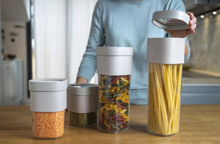 Produktbild Lékué Flip Aufbewahrungsboxen Set beige, 5-tlg. (0.85 l)