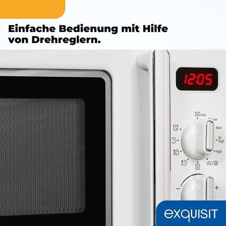 Produktbild Exquisit Exqu Retro Mikrowelle RMW720-3GDIG weiss 812764000 (20 l)