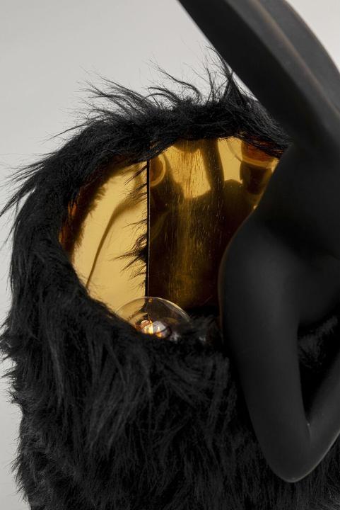 Produktbild Kare Design Tischleuchte Animal Rabbit Fur Schwarz/Gold 50cm (E14)