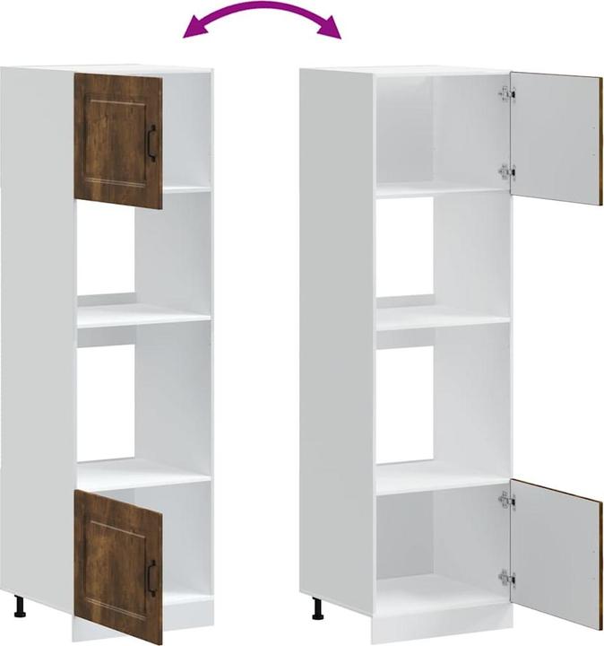 Actual product image VidaXL Range cooker wall units 2 pcs. Lucca smoked oak engineered wood (60 x 57 x 207 cm)