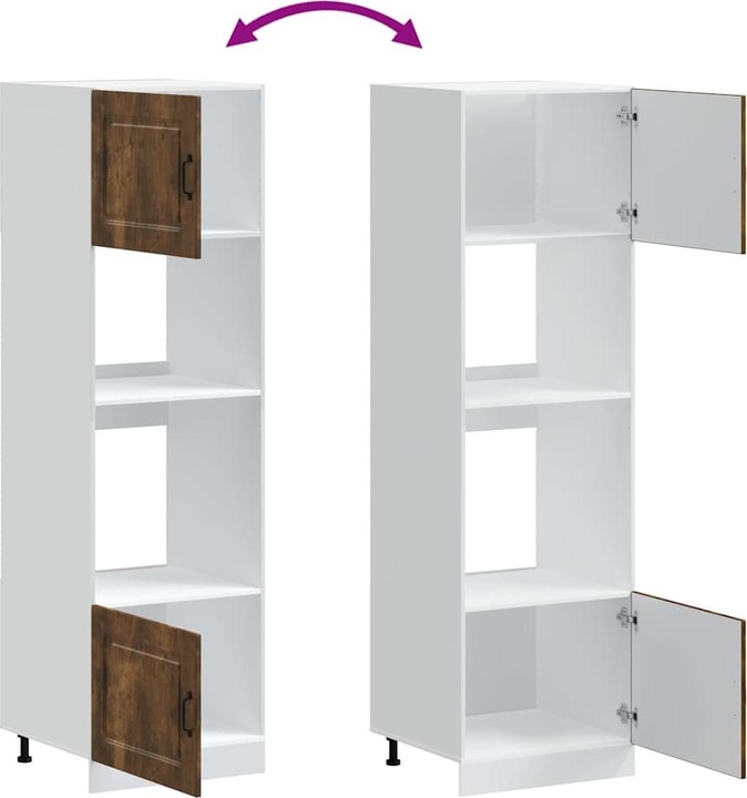 Produktbild VidaXL Herdumbauschränke 2 Stk. Lucca Räuchereiche Holzwerkstoff (60 x 57 x 207 cm)