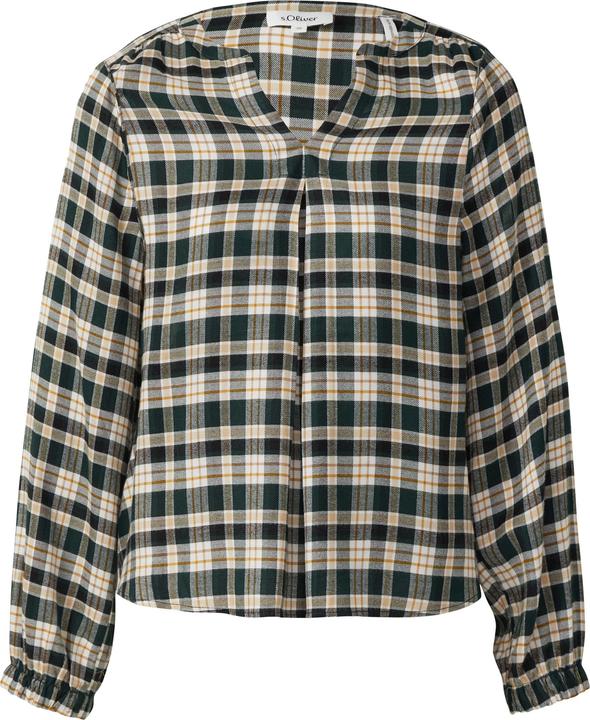Immagine prodotto s.Oliver Bluse Karo-Bluse mit Faltendetail und elastischen Ärmelbündchen (48)
