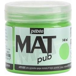 Pebeo, Künstlerfarbe + Bastelfarbe, Acrylic Mat Pub (Licht Grün, 140 ml)