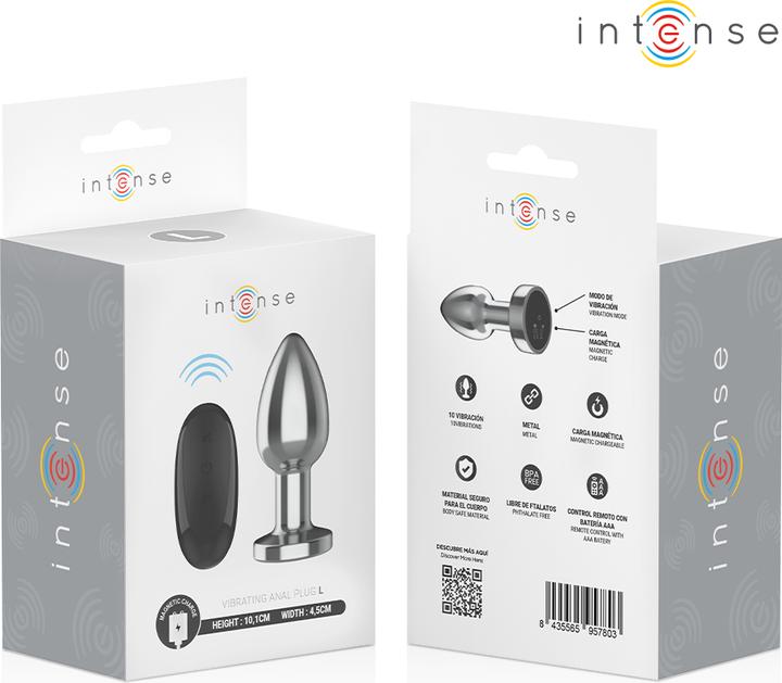 Actual product image Intense - Anal Plug 10 Vibrationen Metall Mit Fernbedienung L