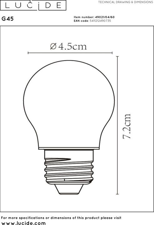 Produktbild Lucide E27 (E27, 400 lm, 1 x)