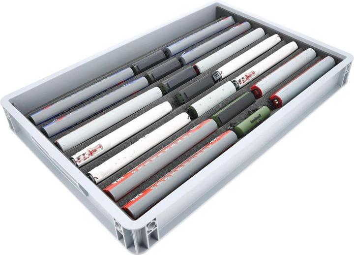 Produktbild Feldherr Euro Box für Modelleisenbahnen TT mit Zugliege, 7 Fächer (Kunststoff, Schaumstoff)