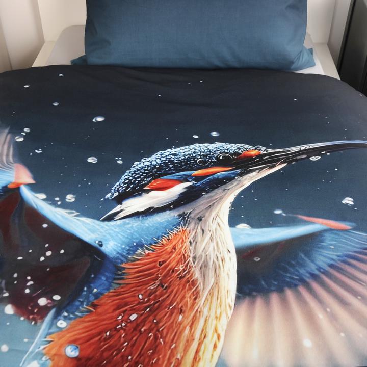 Actual product image Herding Kingfisher bed linen 80/80+135/200 cm (135 x 200 cm, 80 x 80 cm)