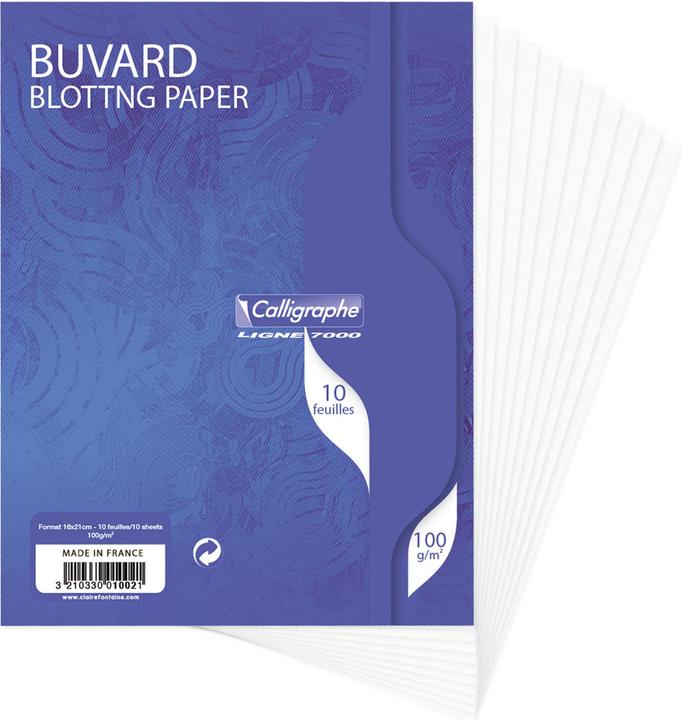 Image du produit Calligaphe Buvard 7000 16x21 cm 10 feuilles uni 100 g teinte blanche -