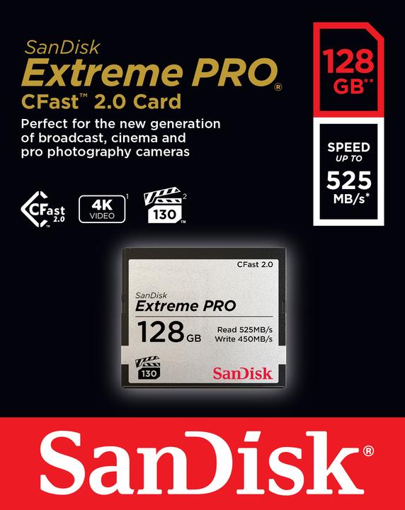 Produktbild SANDISK CFast Card Extreme Pro 128GB (128 GB, CFast 2.0)
