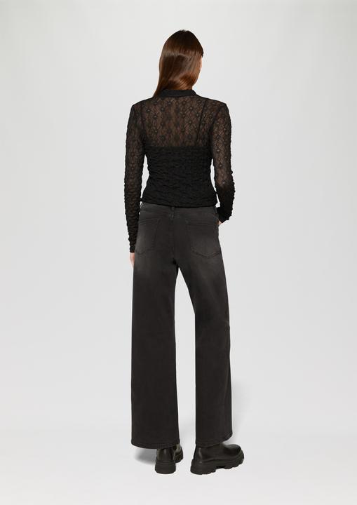 Actual product image S.Oliver T-Shirt Transparentes Spitzen-Shirt mit Stehkragen (44)