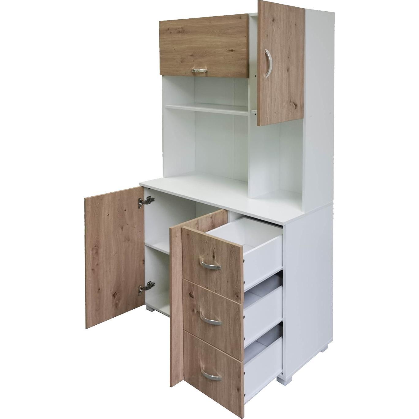 HTI-Living, Regal, Küchenschrank Weiss Artisaneiche Blanca (100 x 180 x 40 cm)