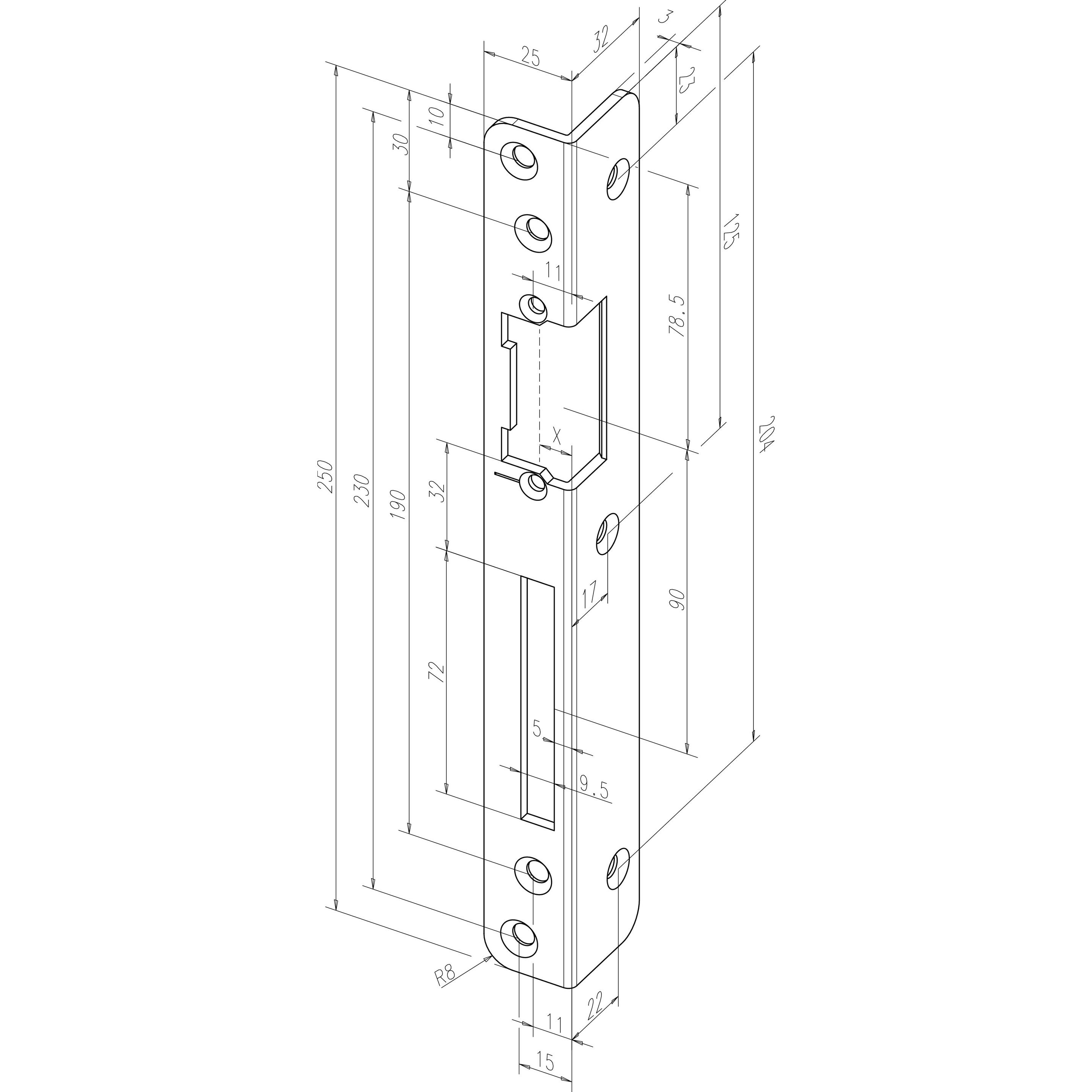 Assa Abloy Sicherheits-Winkelschliessblech 069 Stärke 3 mm Stahl dukatengold DIN links (1 Stk.) (-------06901-04)