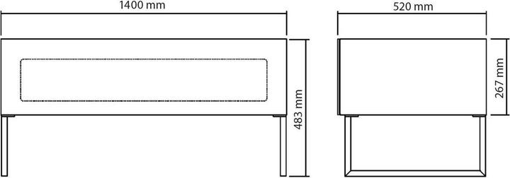 Actual product image NorStone Khalm 140, Zwart, Vezelplaat van gemiddelde dichtheid (MDF), Zwart, Medium-density fibreboard (MDF) (140 x 52 x 48.30 cm)