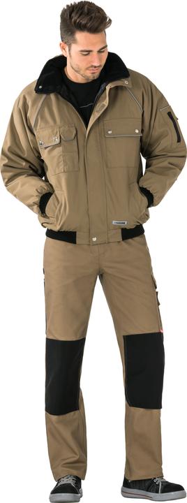 Actual product image Planam unisex work jacket CANVAS 320 khaki, black size L (L)