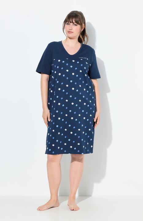 Produktbild Ulla Popken Bigshirt, Blüten, Stickerei, V-Ausschnitt, Halbarm (50, 52)