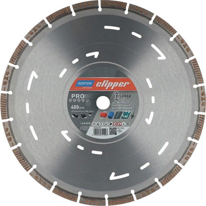 Saint-Gobain Disque diamant 4x4 Explorer D.400mm alésage 25,4mm 3,2mm 12mm NORTON CLIPPER