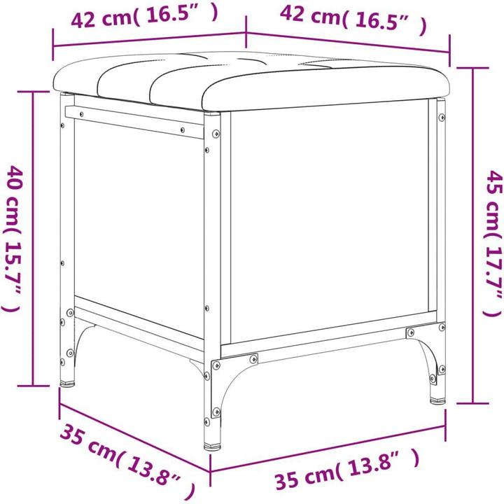 Produktbild VidaXL Sitzbank mit Stauraum Grau Sonoma 42x42x45 cm (42 cm)