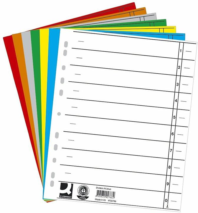 Actual product image Q-Connect Dividers 100 pieces assorted