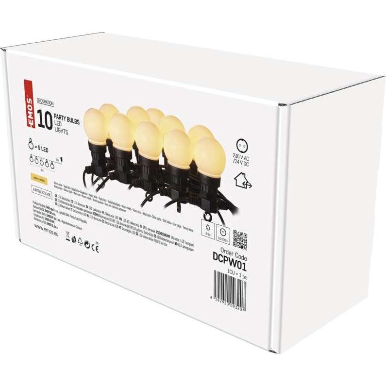 Thumbnail - Trio, Lichterkette, LED Lichterkette – 10x Partylichter milchig, 5 m, Aussen und Innen, warmweiss (5 m)