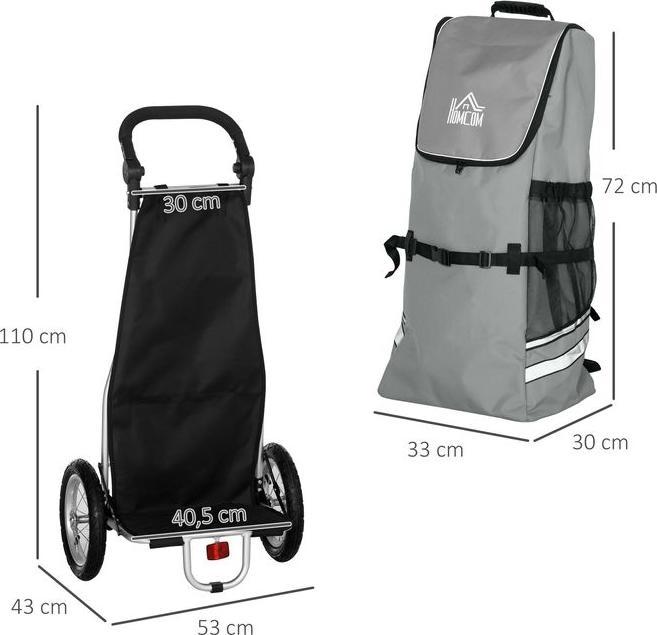 Actual product image Swisshandel24 2 in 1 load trailer Shopping trolley for shopping trolley Bicycle trailer Transport trailer with