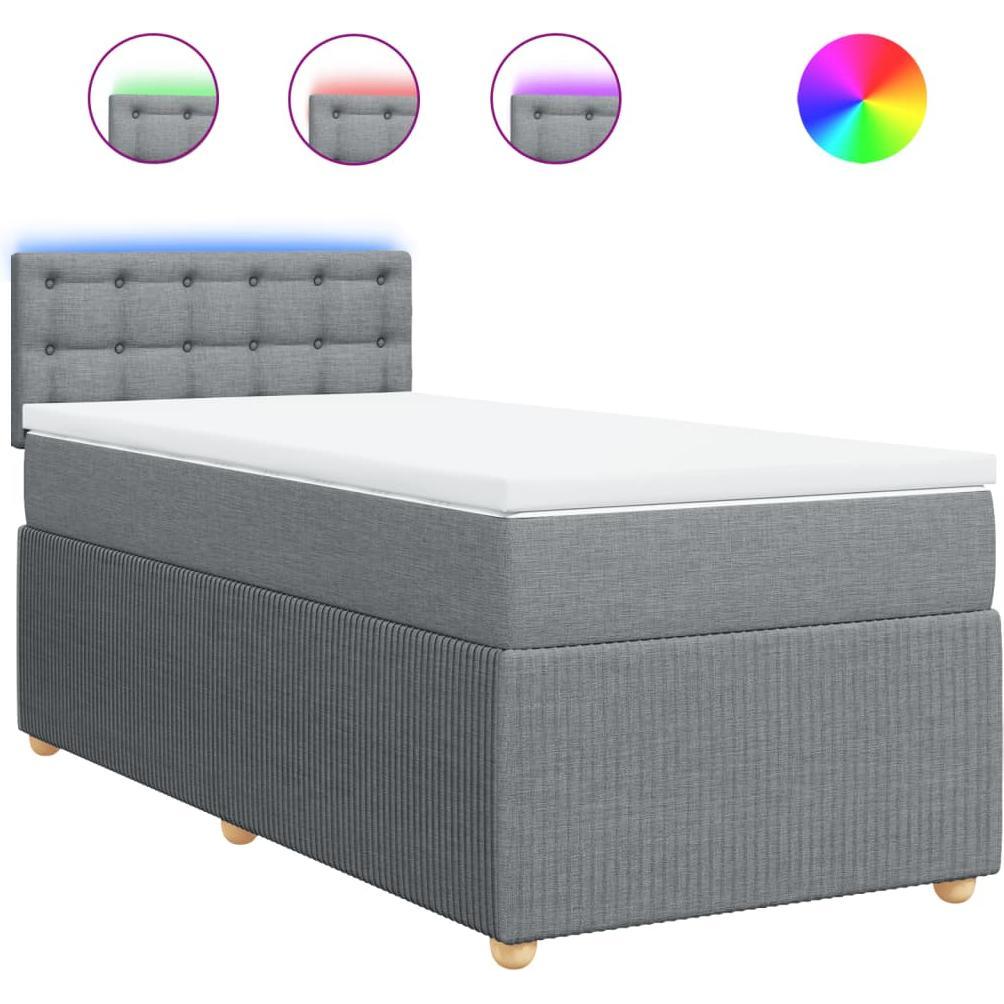 Thumbnail - VidaXL, Bett, Bo x springbett mit Matratze 90 x 190 cm Stoff (90 x 190 cm)