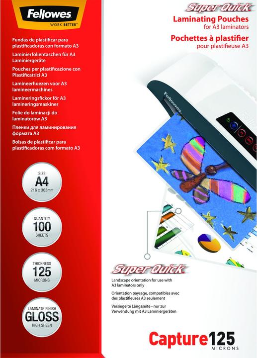 Image du produit Fellowes SuperQuick (A4, 100 pcs, 125 µm)