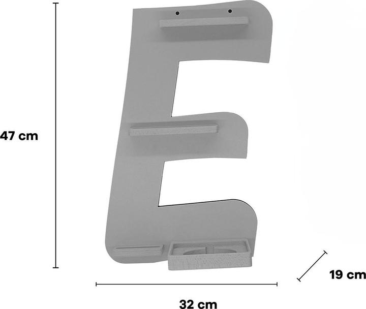 Immagine prodotto VCM Scaffale lettera E per Toniebox Tonies (32 x 19 x 47 cm)
