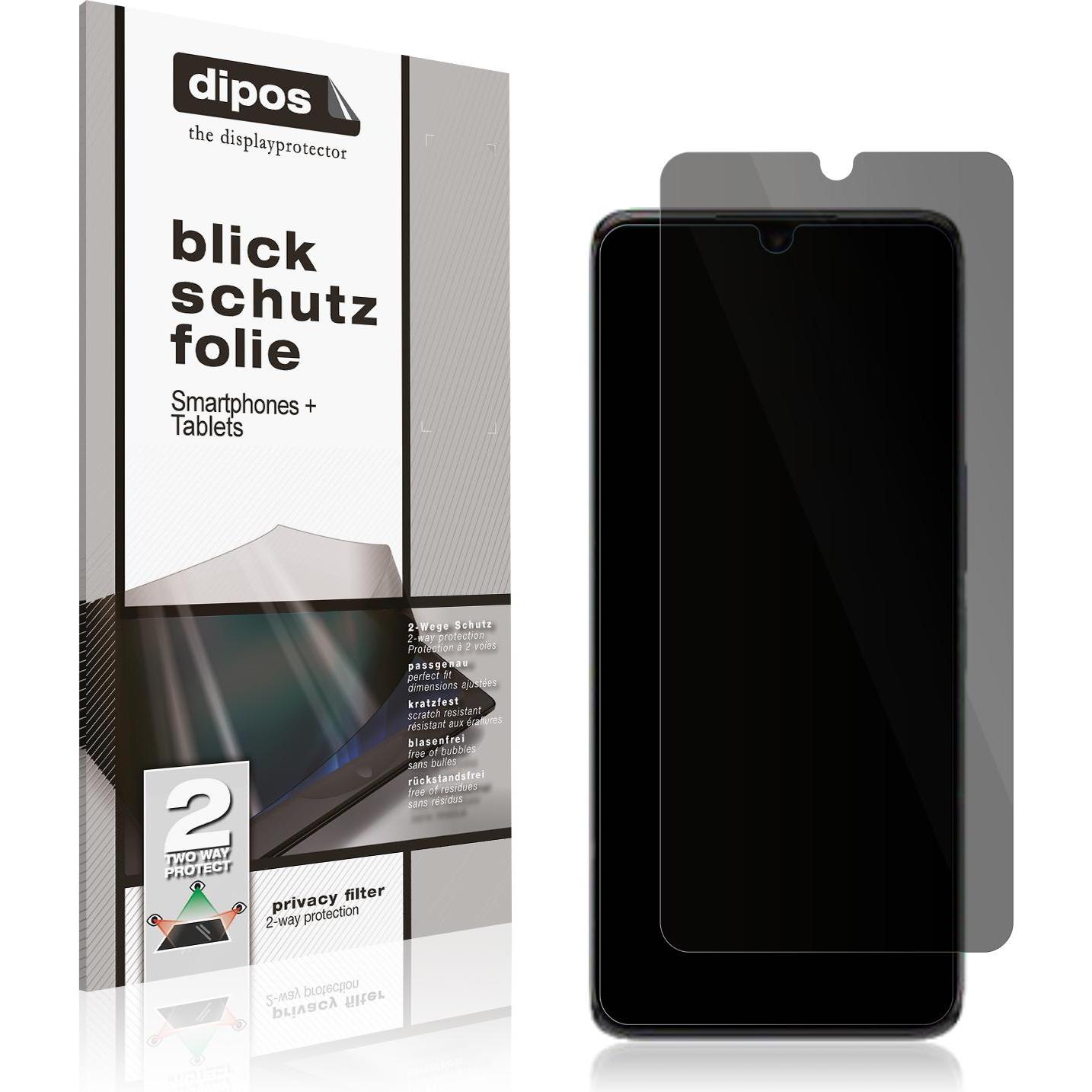 Dipos Blickschutzfolie 2-Way Anti-Shock (2 Stück, Tcl 30 5g), Smartphone Schutzfolie, Transparent