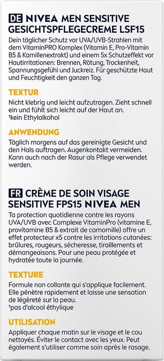 Image du produit NIVEA MEN Sensitive (75 ml, Crème de jour, SPF 15)