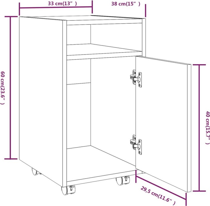 Actual product image VidaXL Carolee (33 x 38 x 60 cm)