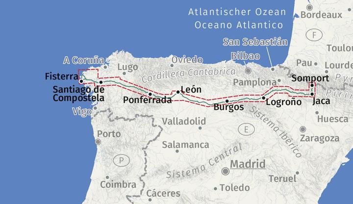 Produktbild Wanderkarte 133 Spanischer Jakobsweg, Camino Francés 1:100.000