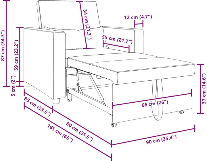 Produktbild vidaXL Klappsofas