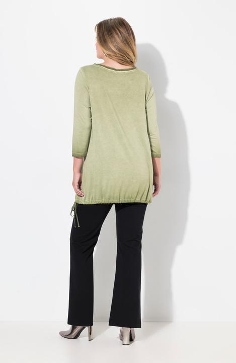 Actual product image Miamoda Long tie-up hem shirt with decorative print (48)