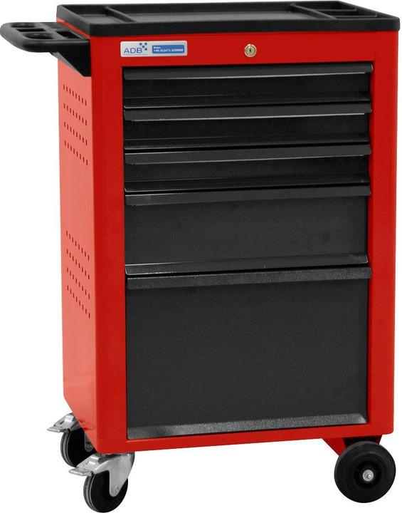 Actual product image ADB Basic workshop trolley red 5 drawers (5x)