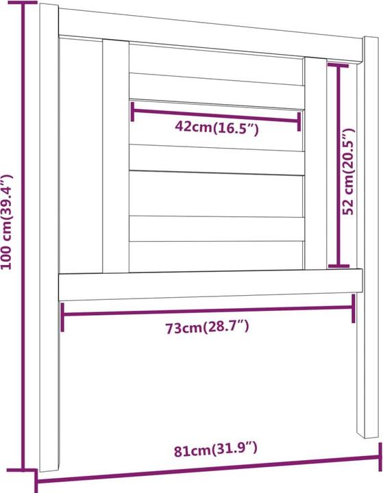 Image du produit vidaXL Kopfteil (96 x 4 x 100 cm)