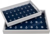 Produktbild Ootb Blau/weisses Holz-Tablett, Modern Maritime