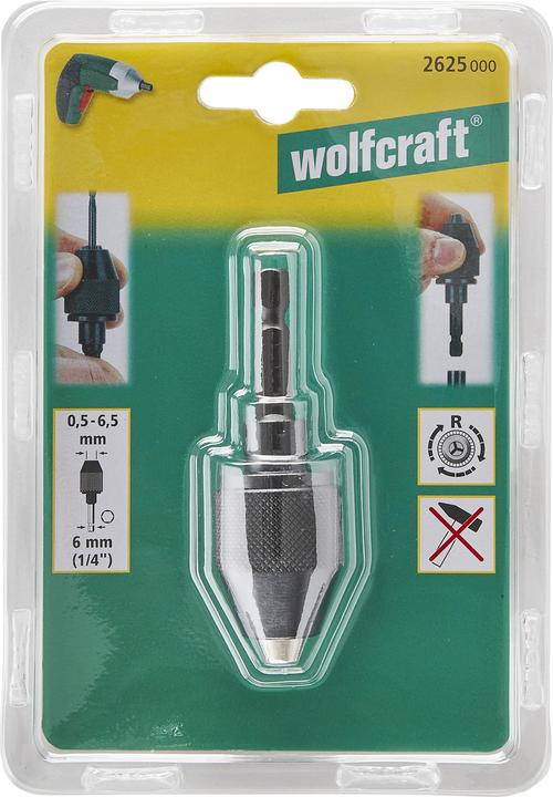 Immagine prodotto wolfcraft 1 mandrino per trapano da 6,5 mm con gambo da 6 kt. gambo