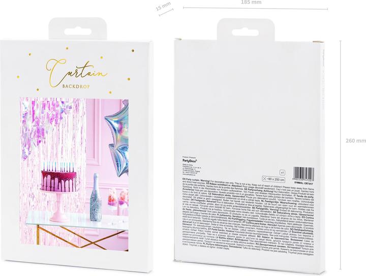 Produktbild Partydeco Partyaccessoire Vorhang 90 x 250 cm, Opal (1 Stück)