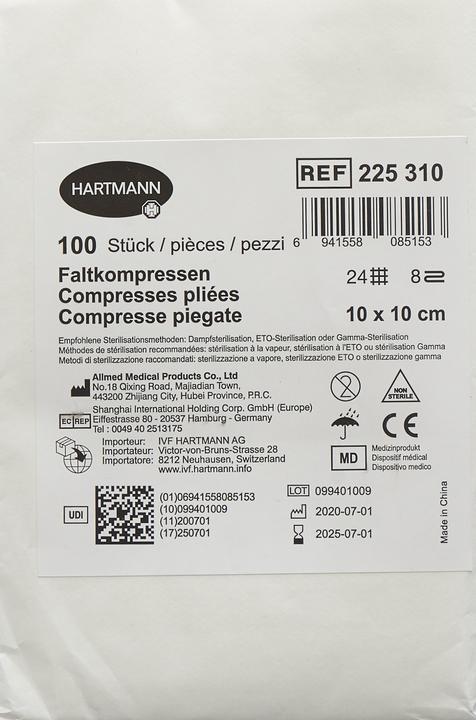 Immagine prodotto IVF Hartmann Faltkompresse Typ 24 10x10cm 8 fach