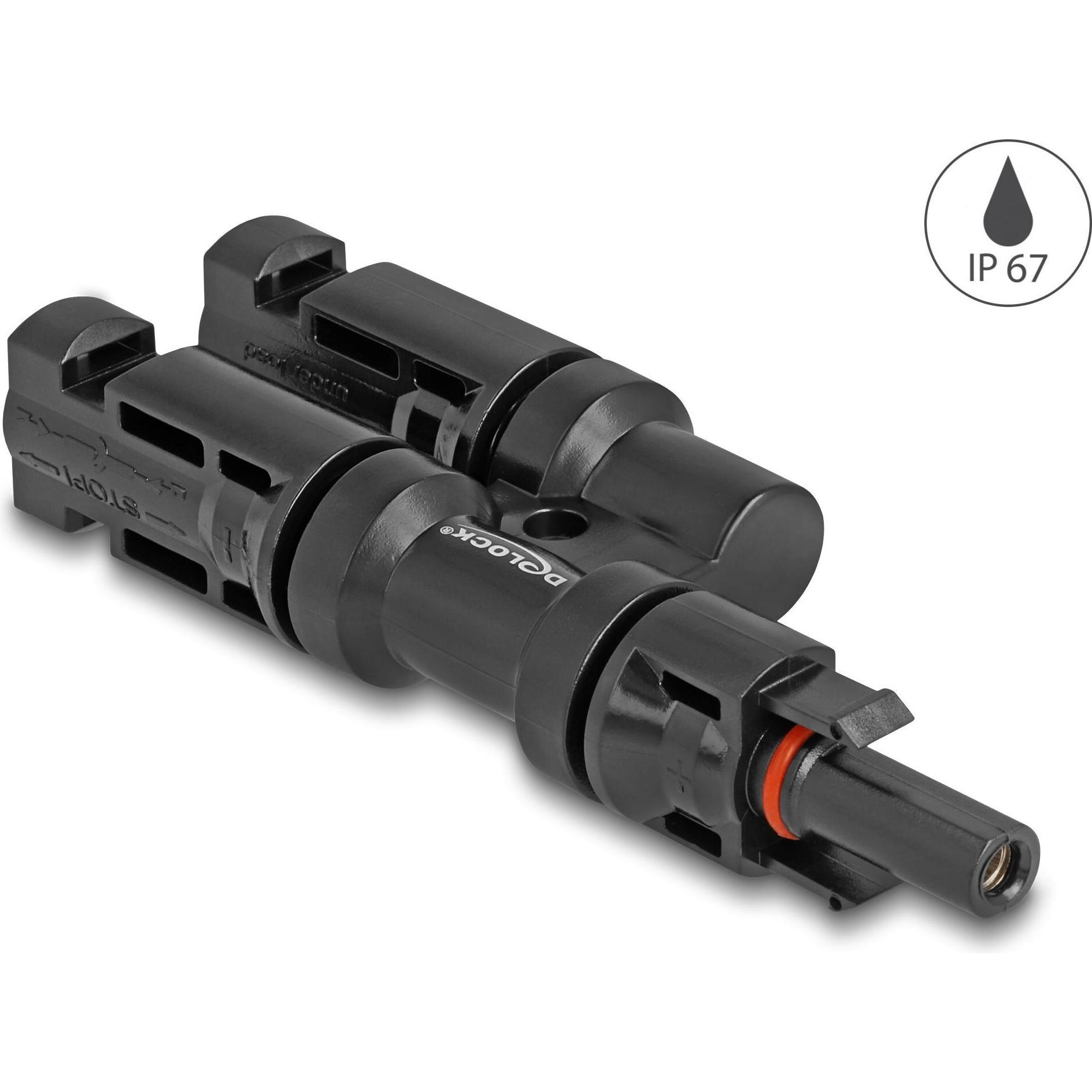 Delock, Zubehör Solarenergie, DL4 Solar Konnektor 1x Buchse zu 2x Stecker, IP67 (Solarstecker)