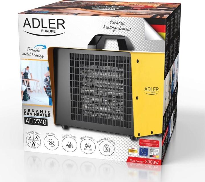 Actual product image Adler AD 7740 electric space heater Indoor Yellow Fan electric space heater (3000 W)