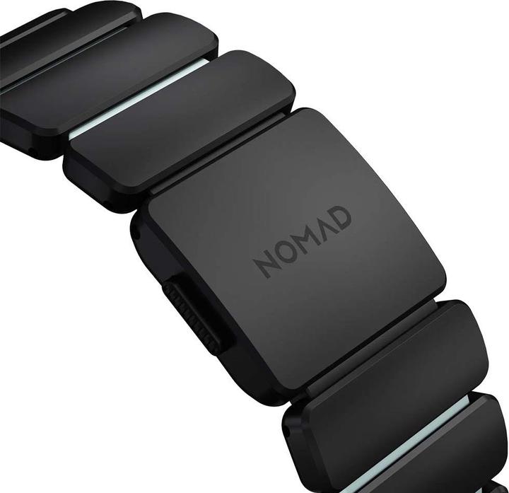 Actual product image Nomad Stratos Band Titanium Black 49mm Icy Blue Glow (22 mm, FKM, Titanium)