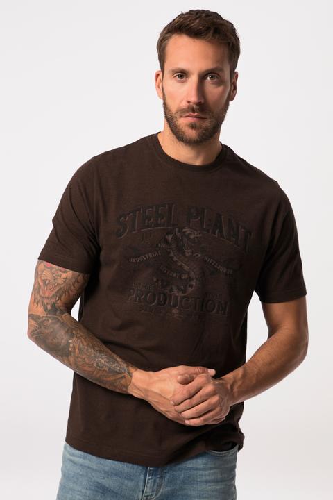 Immagine prodotto JP1880 T-Shirt, Halbarm, Melange-Jersey, Rundhals, Brustprint (6XL)