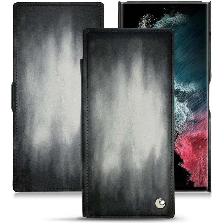Noreve Lederschutzhülle horizontal (Samsung Galaxy S22 Ultra), Smartphone Hülle, Grau
