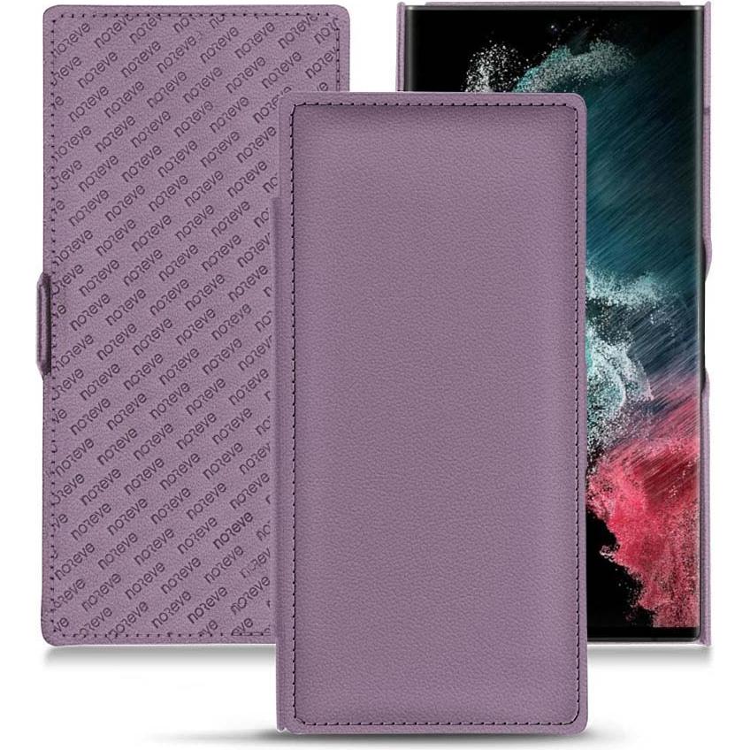 Noreve Lederschutzhülle horizontal (Samsung Galaxy S22 Ultra), Smartphone Hülle, Violett