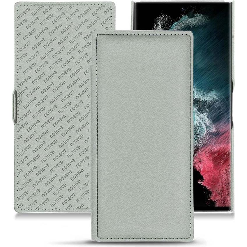 Noreve Lederschutzhülle horizontal (Samsung Galaxy S22 Ultra), Smartphone Hülle, Grau