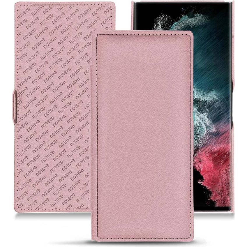 Noreve Lederschutzhülle horizontal (Samsung Galaxy S22 Ultra), Smartphone Hülle, Rosa